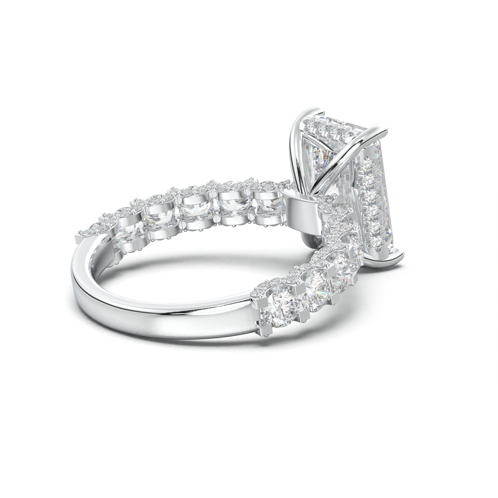 Radiant Diamond Band Engagement Ring