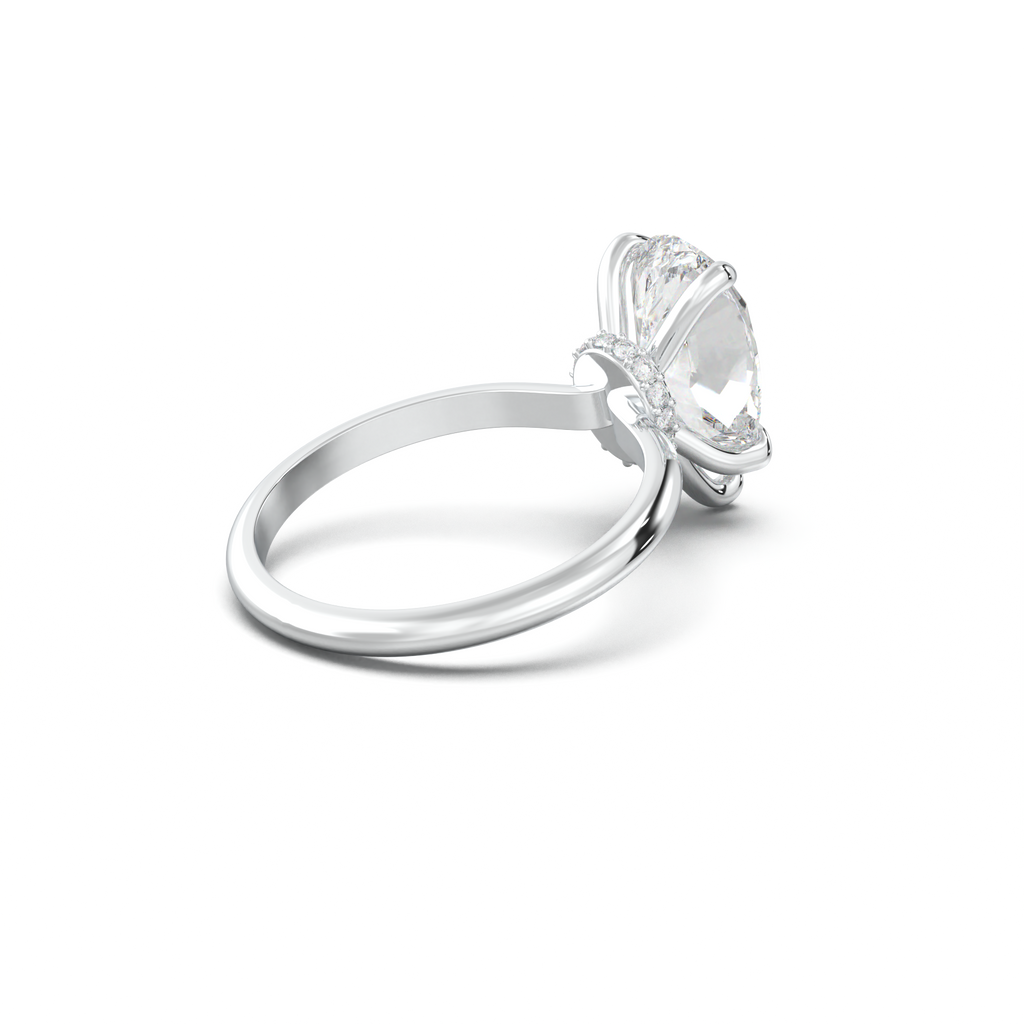 Pear Hidden Halo Engagement Ring