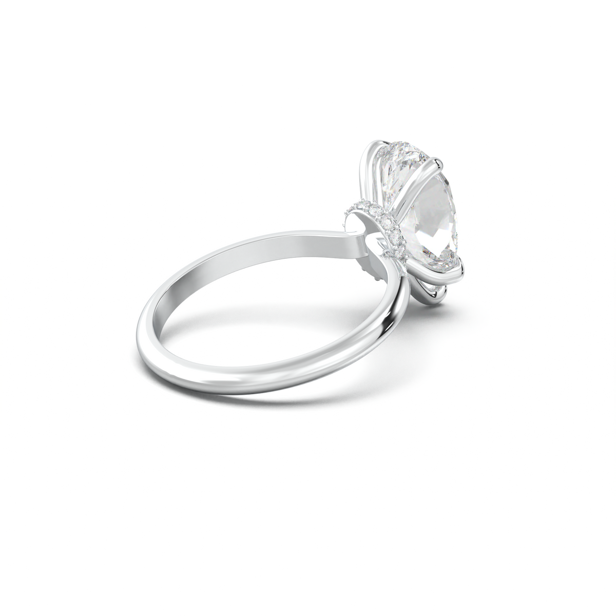 Pear Hidden Halo Engagement Ring