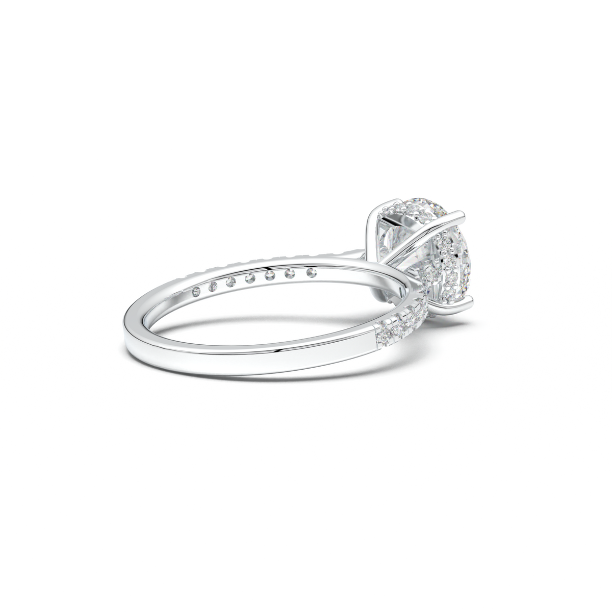 Round Pavé Engagement Ring