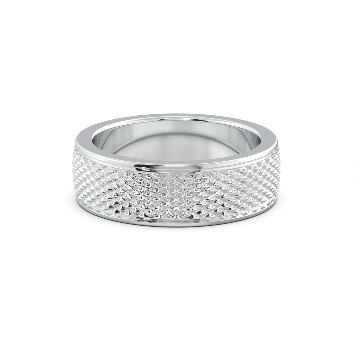 Diamond-Cut Textured Men's Wedding Band