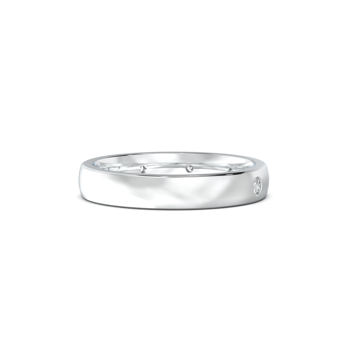 Five-Diamond Flush-Set Men's Band