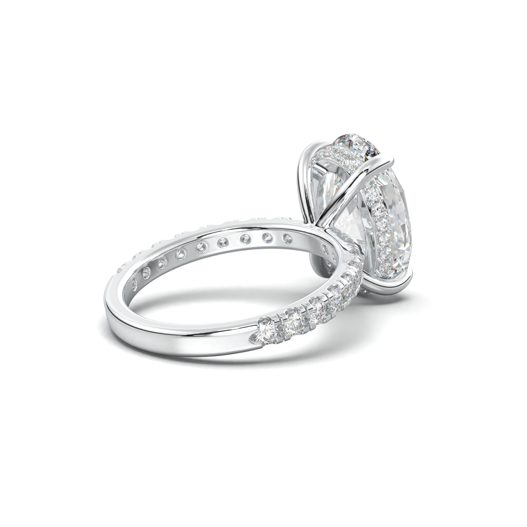 Oval Pavé Hidden Halo Engagement Ring