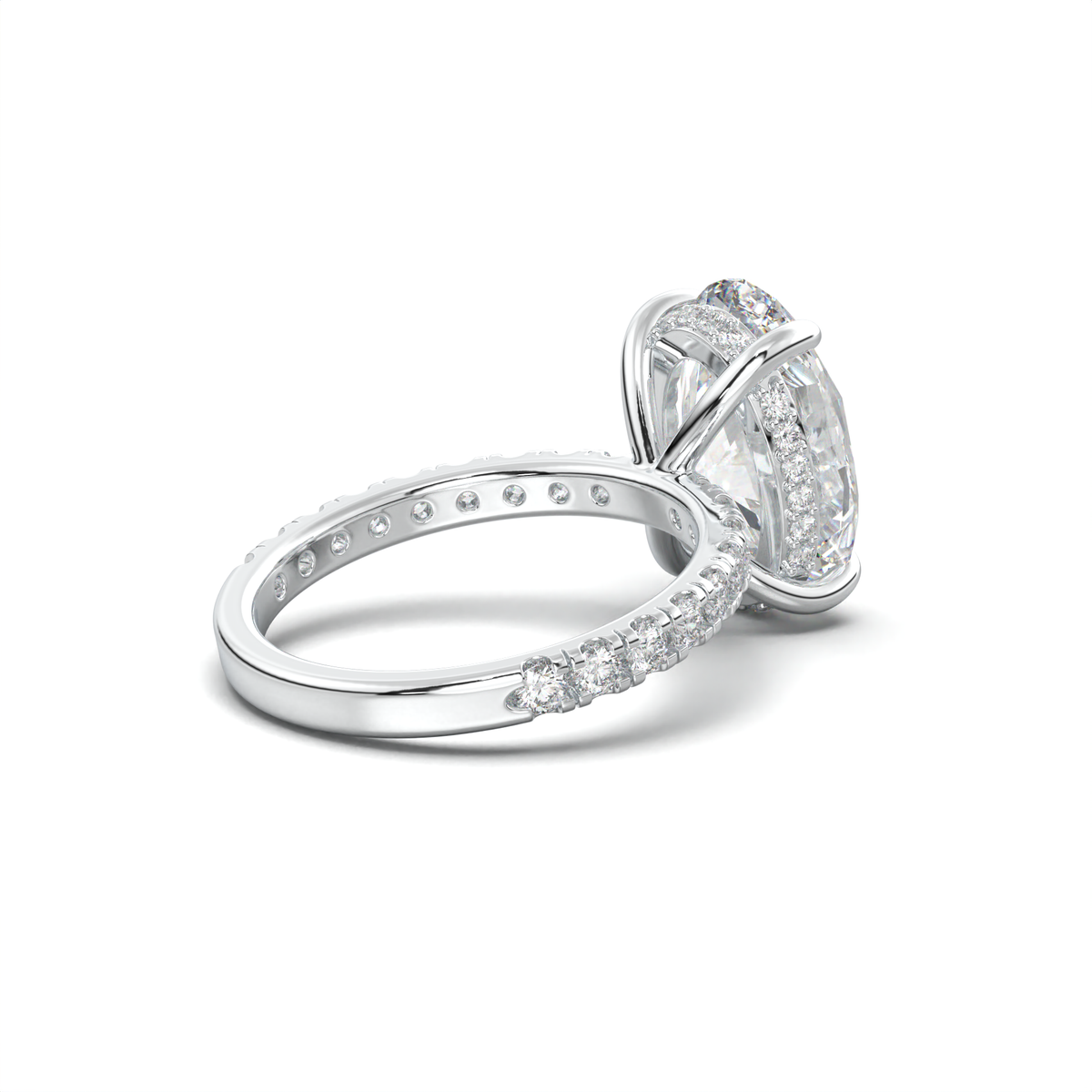 Oval Pavé Hidden Halo Engagement Ring