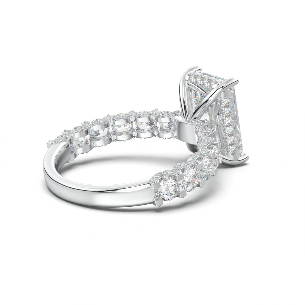 Radiant Diamond Band Engagement Ring