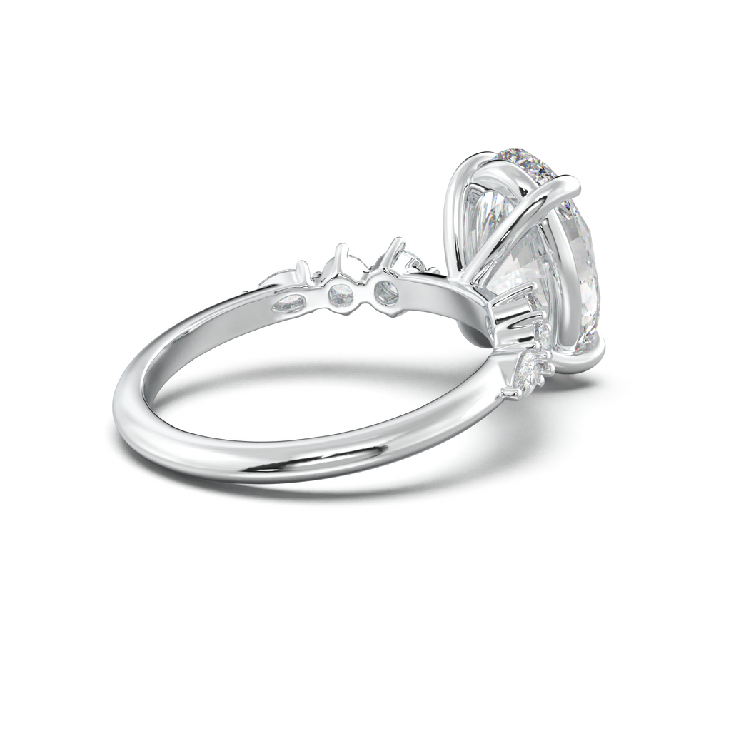 Oval Pear-Accent Engagement Ring