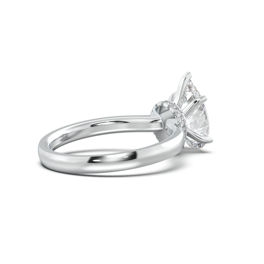 Cushion Hidden Pavé Engagement Ring