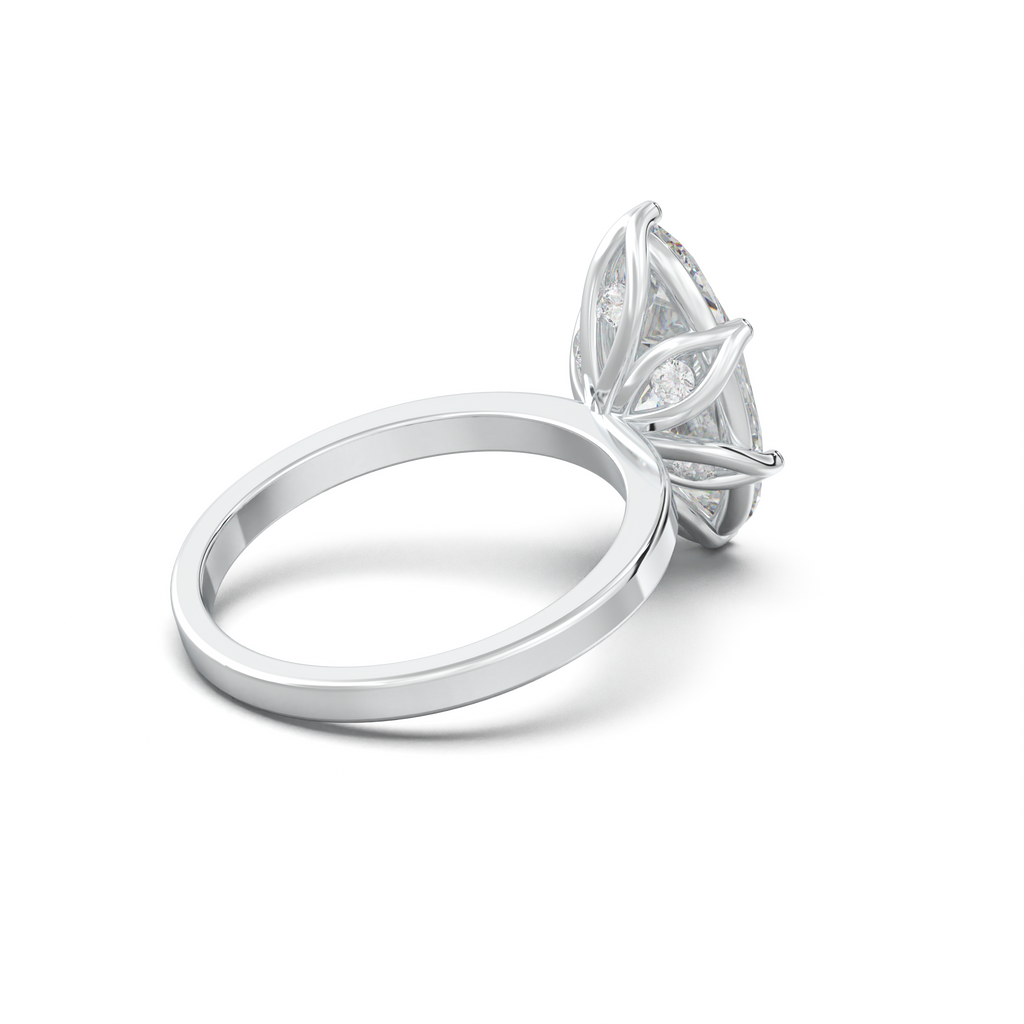 Oval Diamond-Accent Gallery Engagement Ring