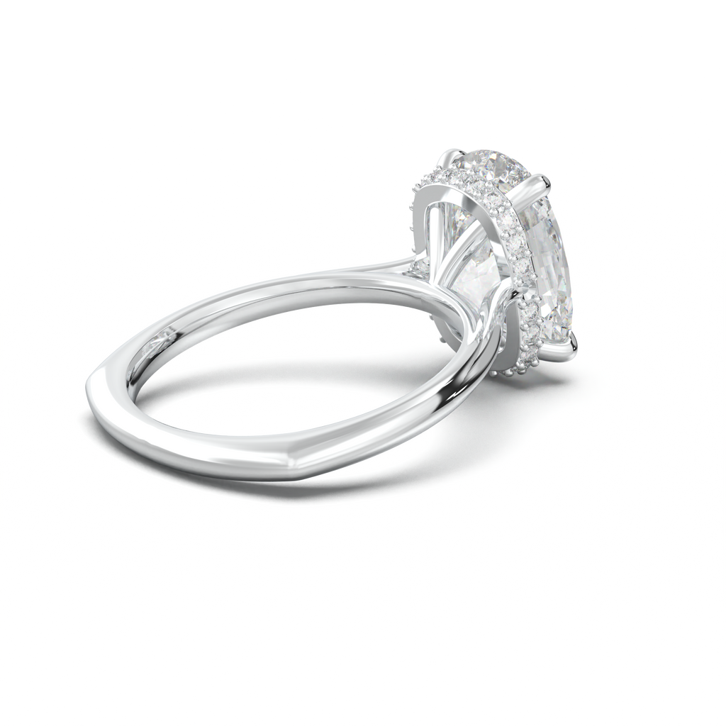 Cushion Hidden Halo Engagement Ring