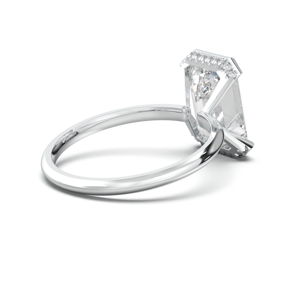 Emerald Hidden Halo Engagement Ring