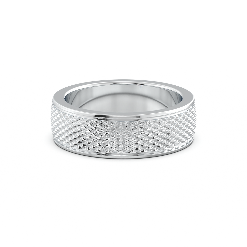Diamond-Cut Textured Men's Wedding Band