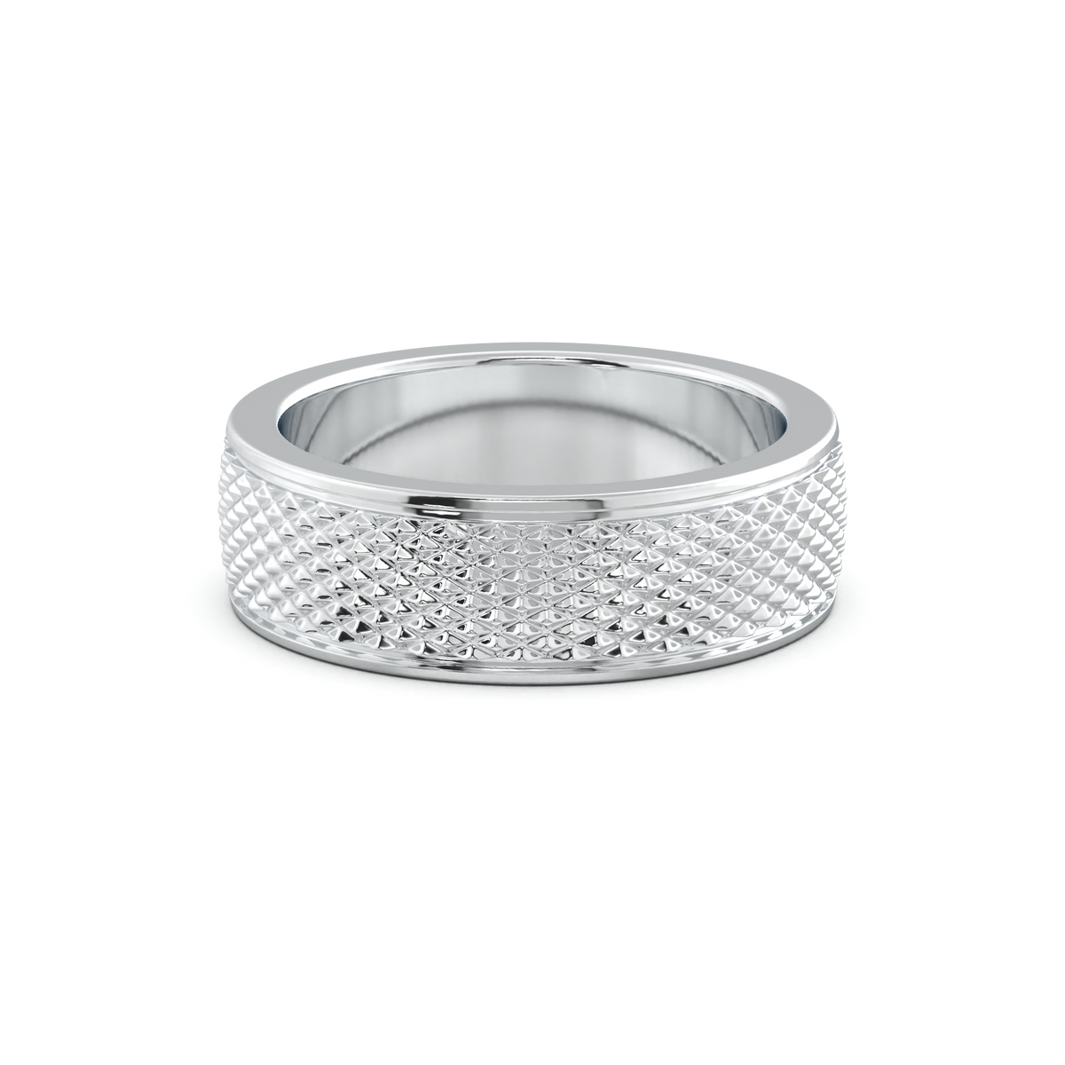 Diamond-Cut Textured Men's Wedding Band