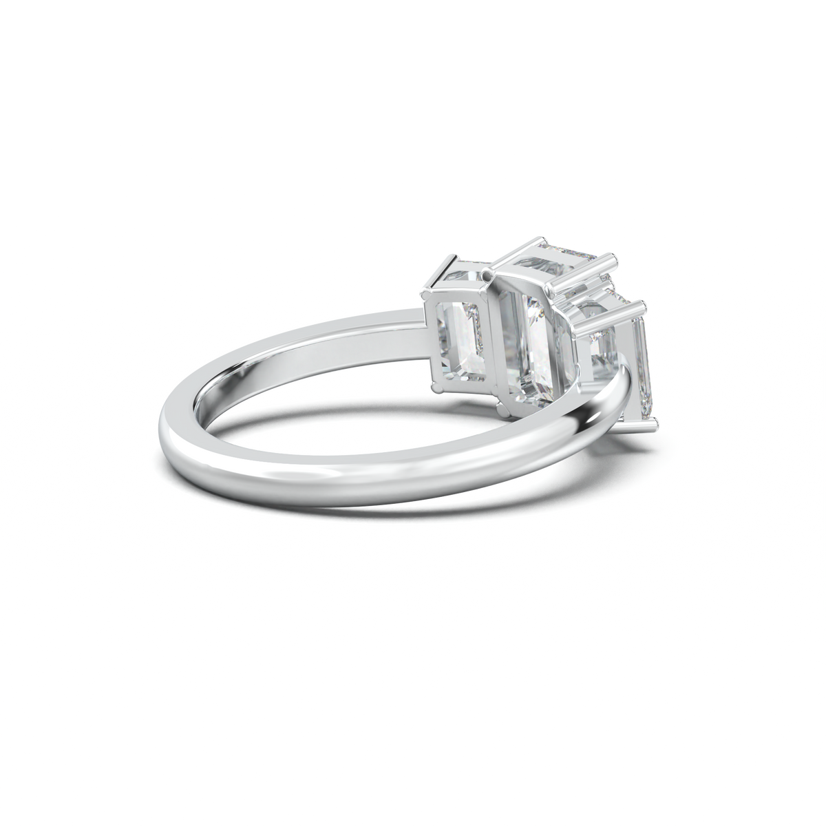Emerald Three-Stone Engagement Ring
