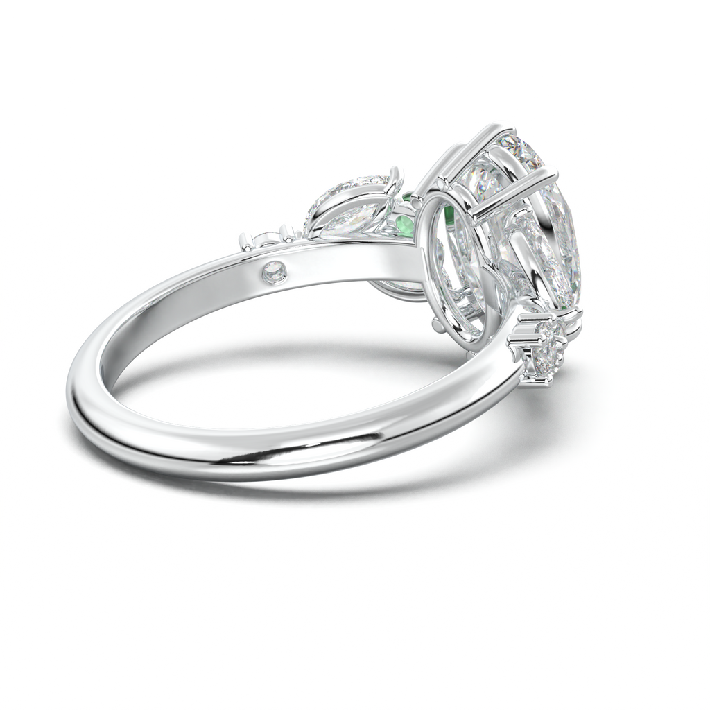 Oval Marquise-Accent Engagement Ring
