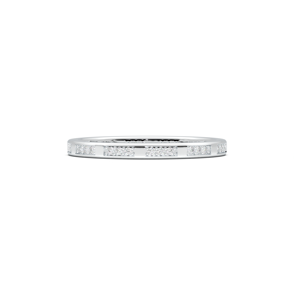 Geometric Round Diamond Wedding Band