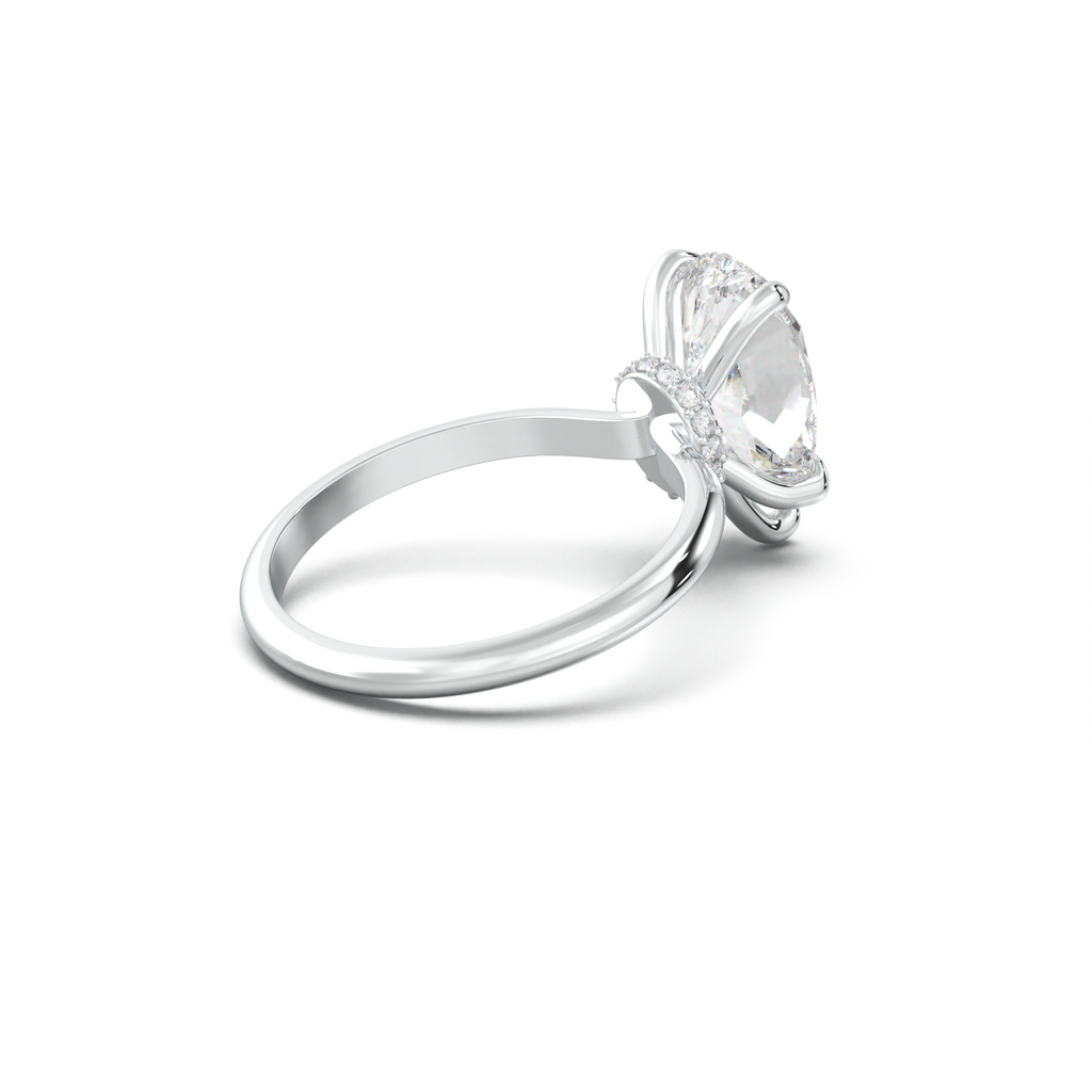 Pear Hidden Halo Engagement Ring