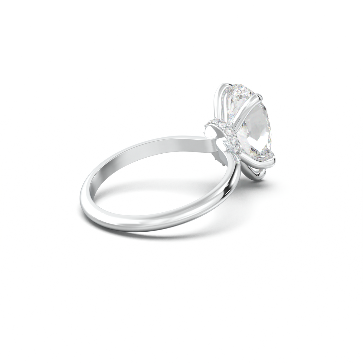 Pear Hidden Halo Engagement Ring