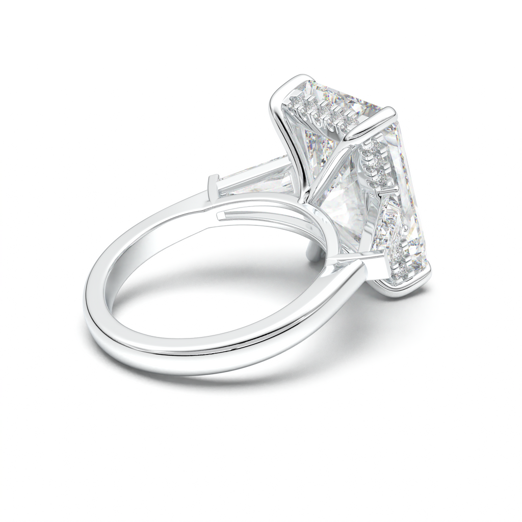 Radiant Baguette Hidden Halo Engagement Ring