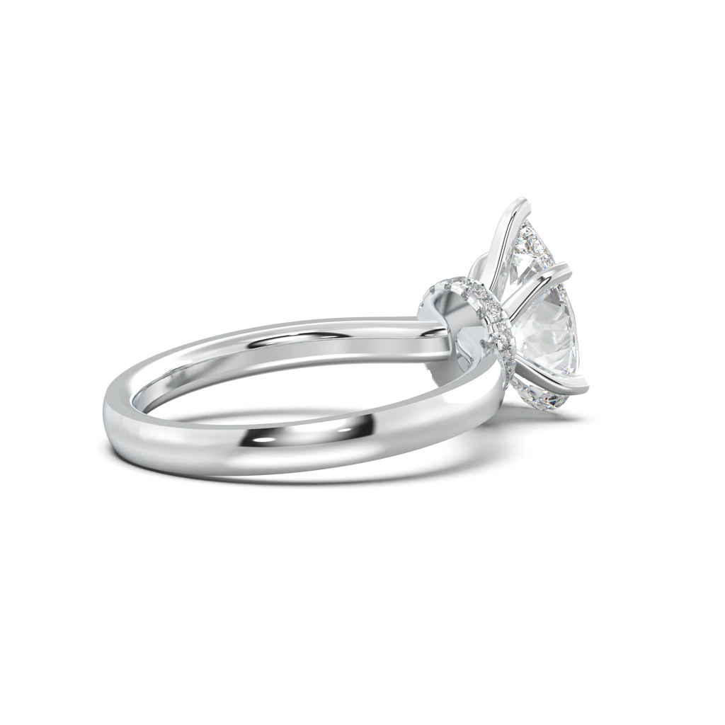 Cushion Hidden Pavé Engagement Ring