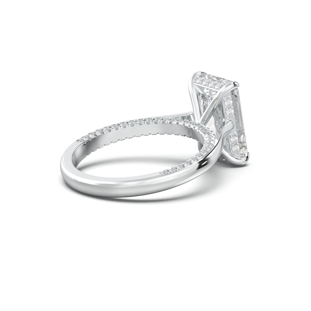 Radiant Pavé Hidden Halo Engagement Ring