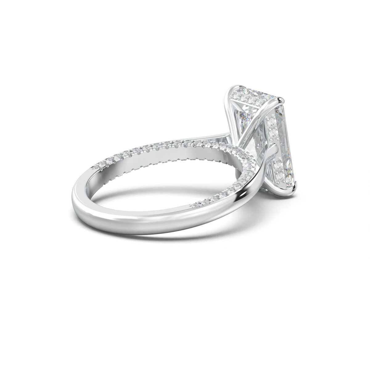 Radiant Pavé Hidden Halo Engagement Ring