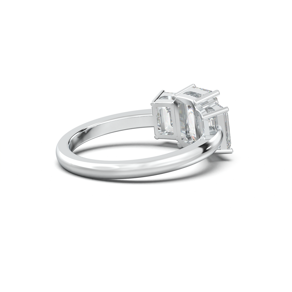 Emerald Three-Stone Engagement Ring