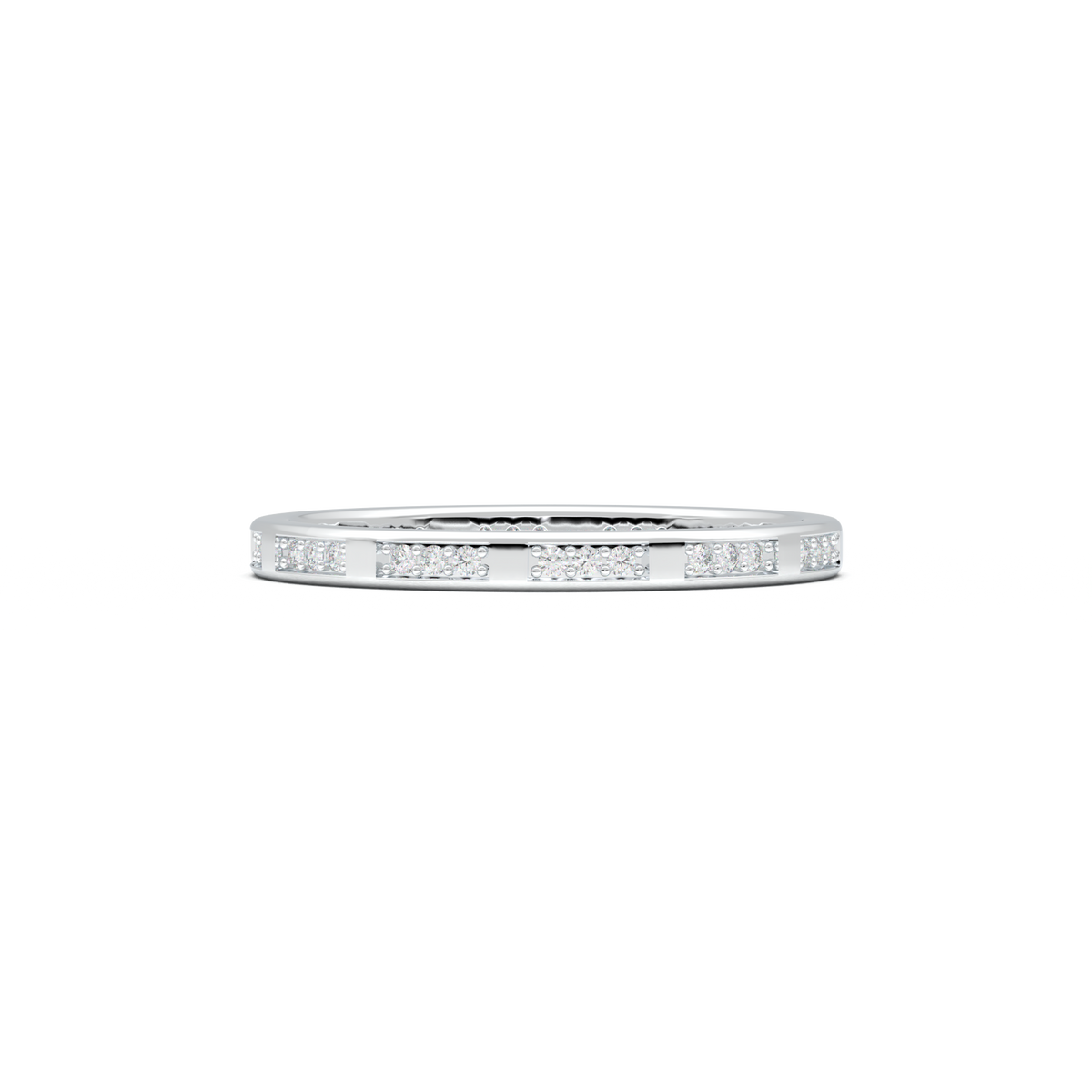 Geometric Round Diamond Wedding Band