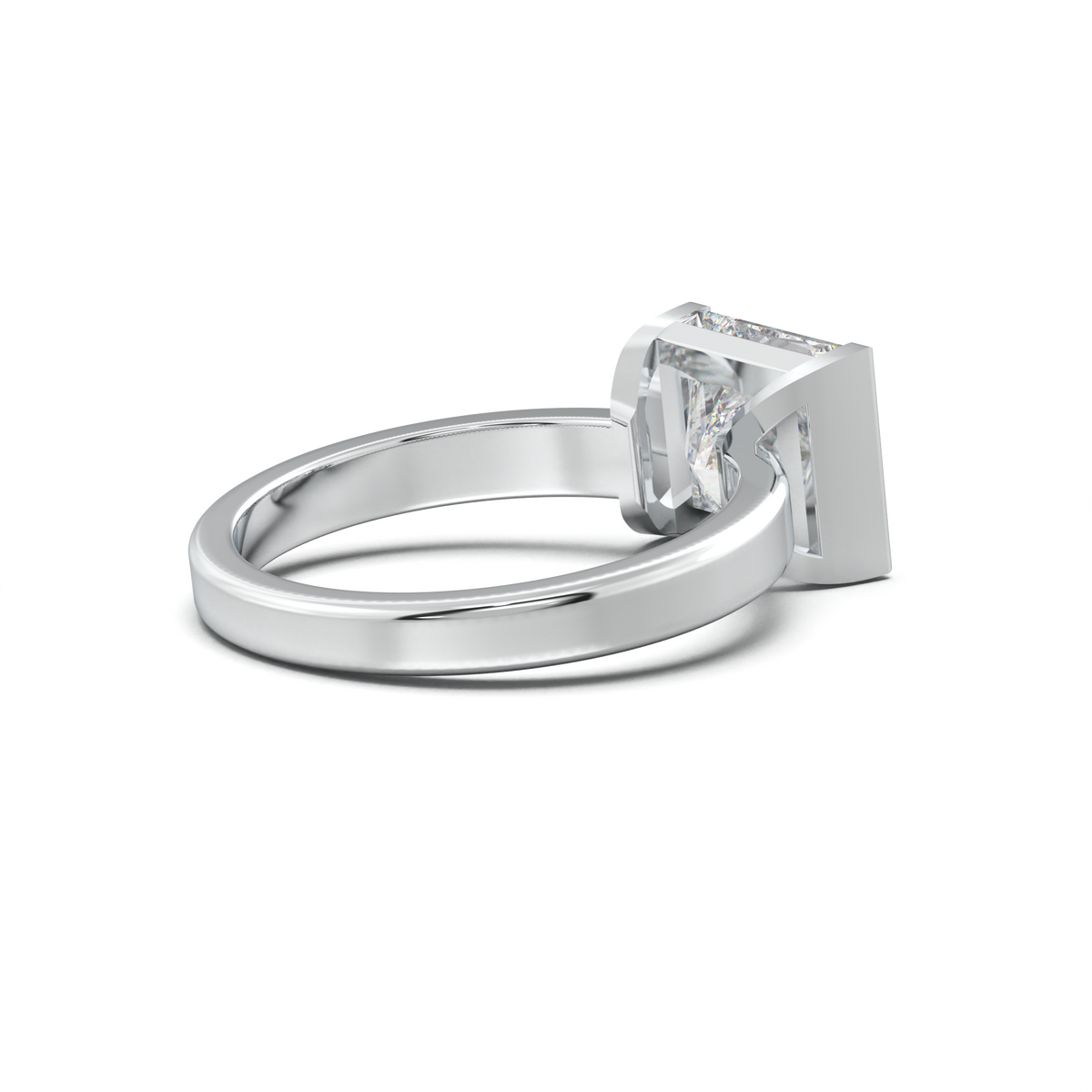 Princess Half-Bezel Engagement Ring