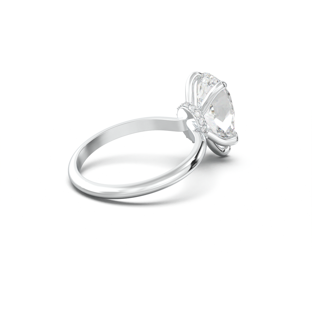 Pear Hidden Halo Engagement Ring