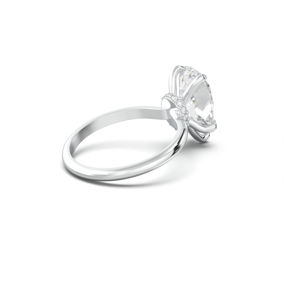 Pear Hidden Halo Engagement Ring