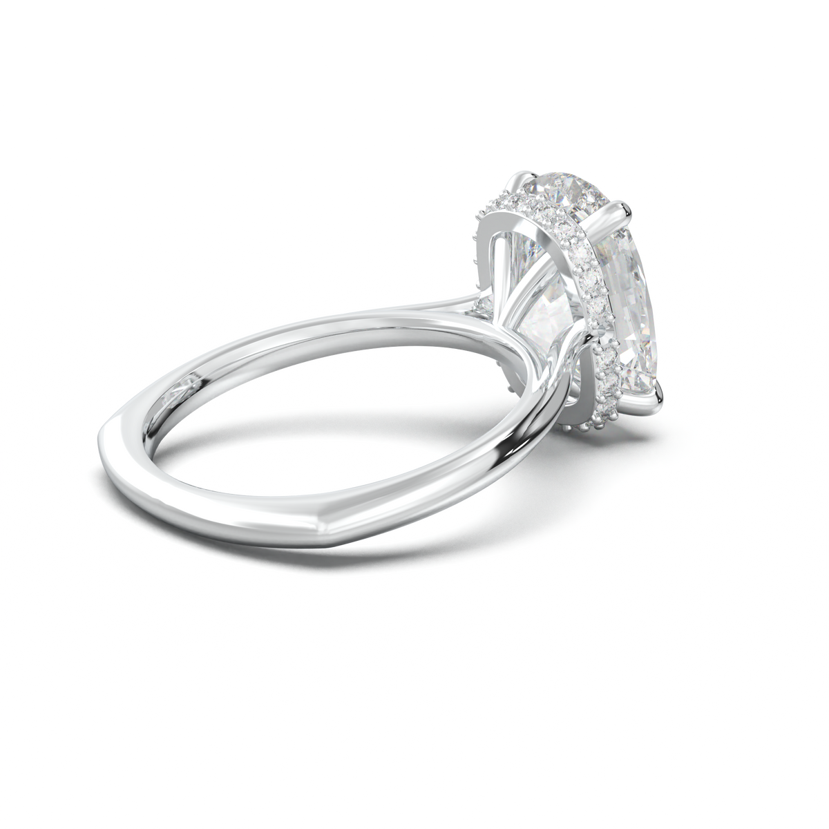 Cushion Hidden Halo Engagement Ring
