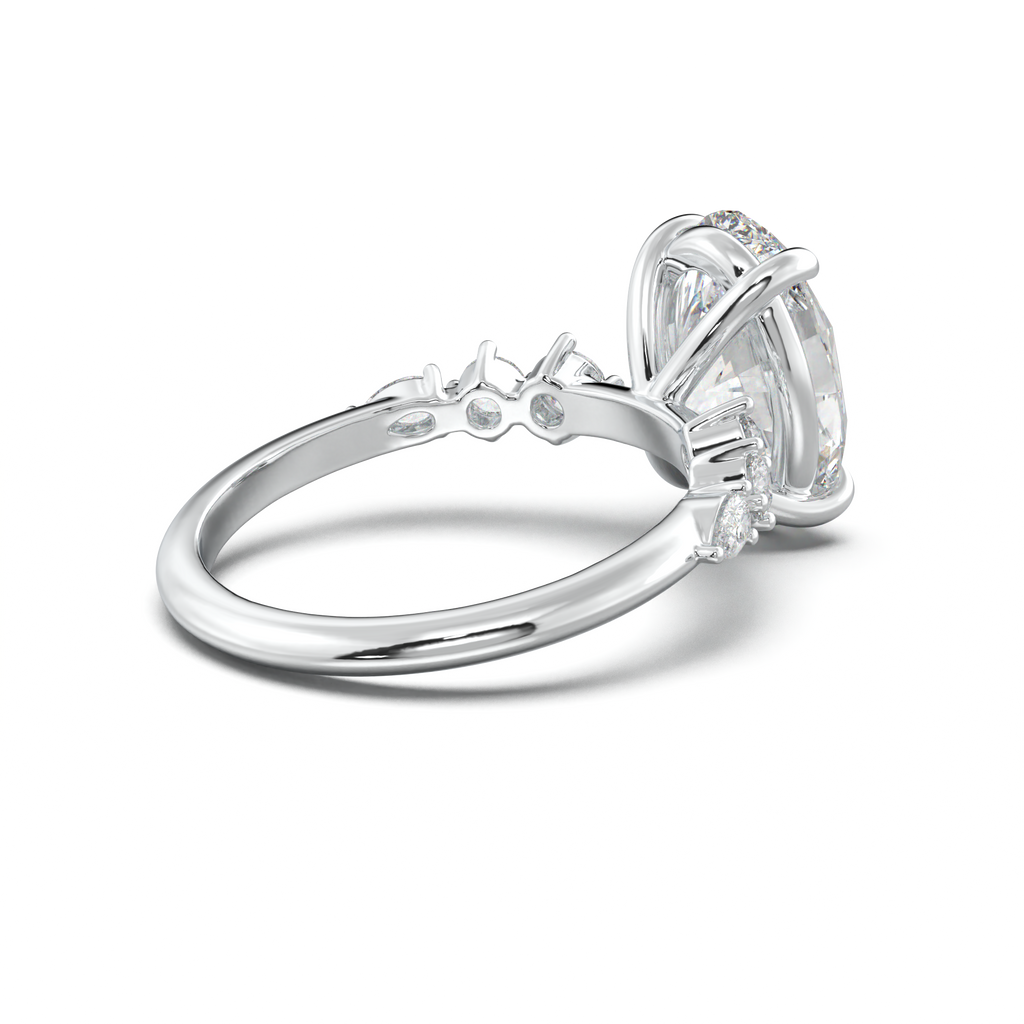 Oval Pear-Accent Engagement Ring