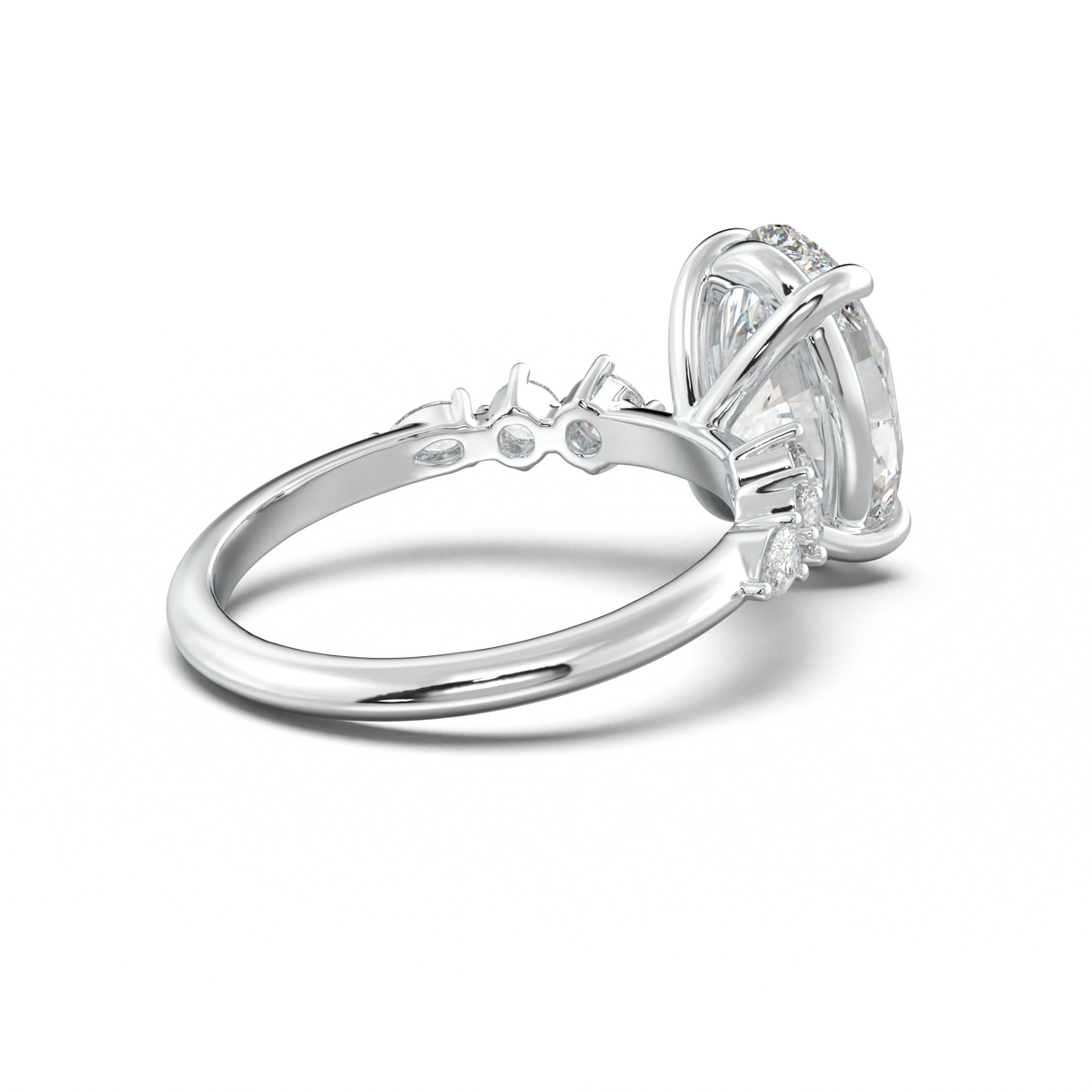 Oval Pear-Accent Engagement Ring