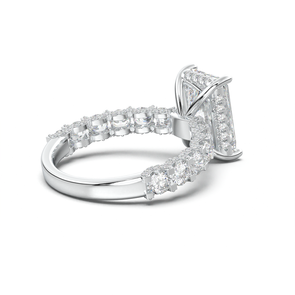 Radiant Diamond Band Engagement Ring