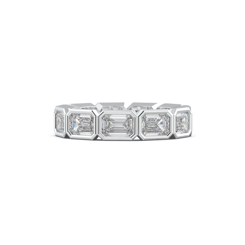 Emerald-Cut Bezel-Style Eternity Wedding Band