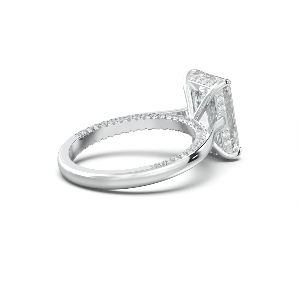 Radiant Pavé Hidden Halo Engagement Ring