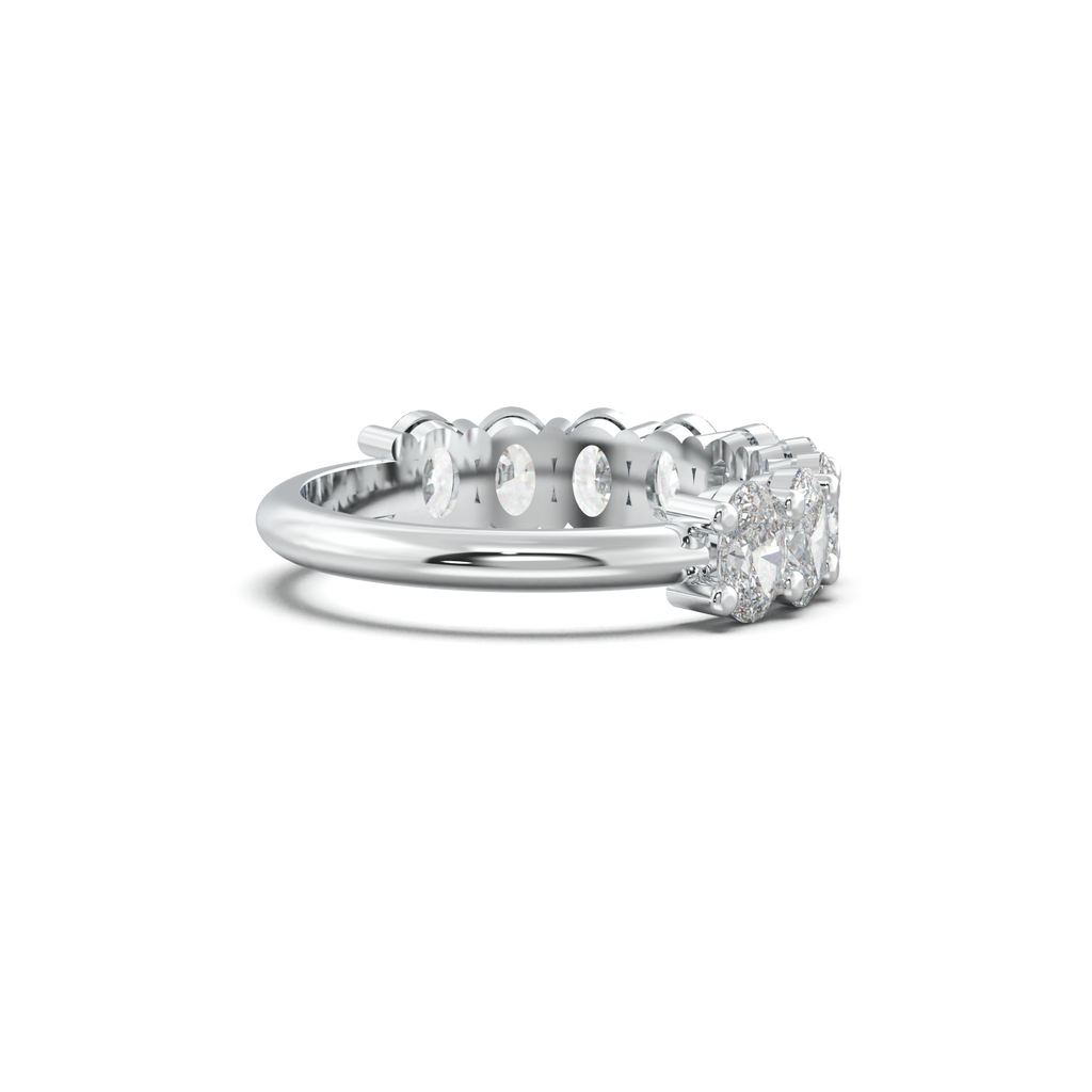 Nine-Oval Half-Eternity Wedding Band