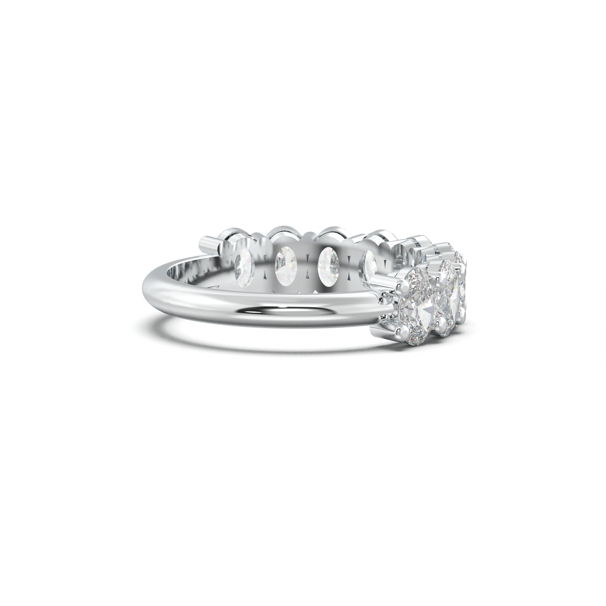 Nine-Oval Half-Eternity Wedding Band