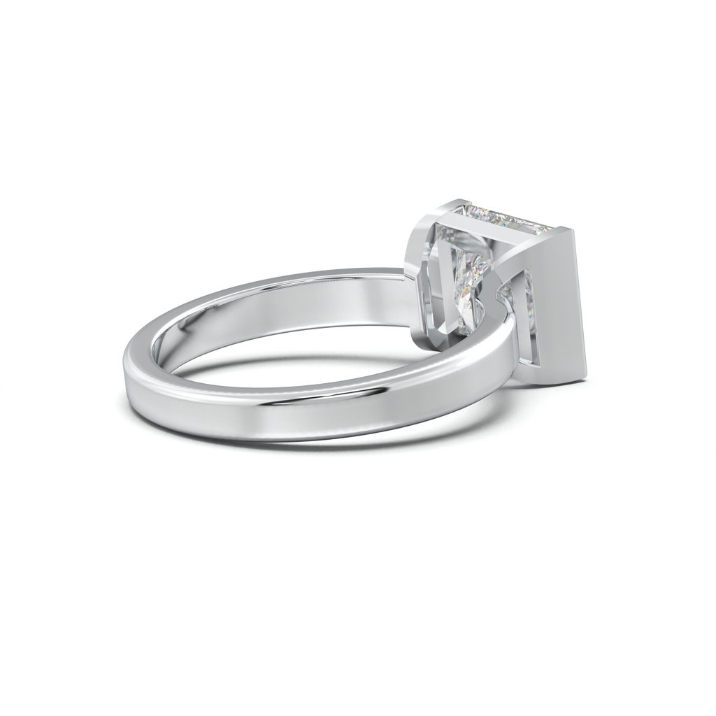 Princess Half-Bezel Engagement Ring