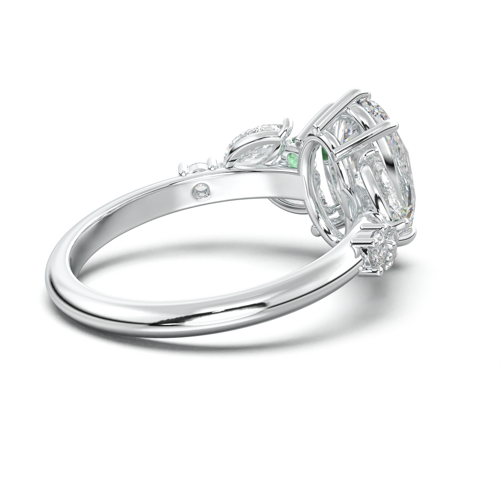 Oval Marquise-Accent Engagement Ring