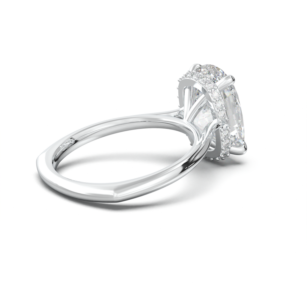 Cushion Hidden Halo Engagement Ring