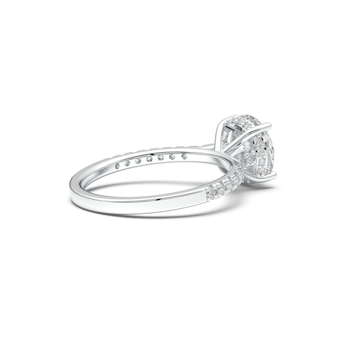 Round Pavé Engagement Ring