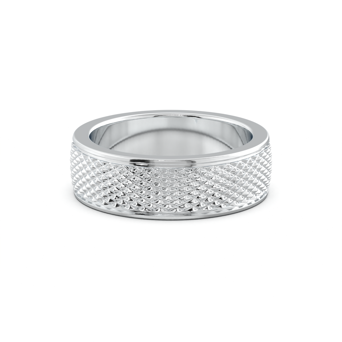 Diamond-Cut Textured Men's Wedding Band