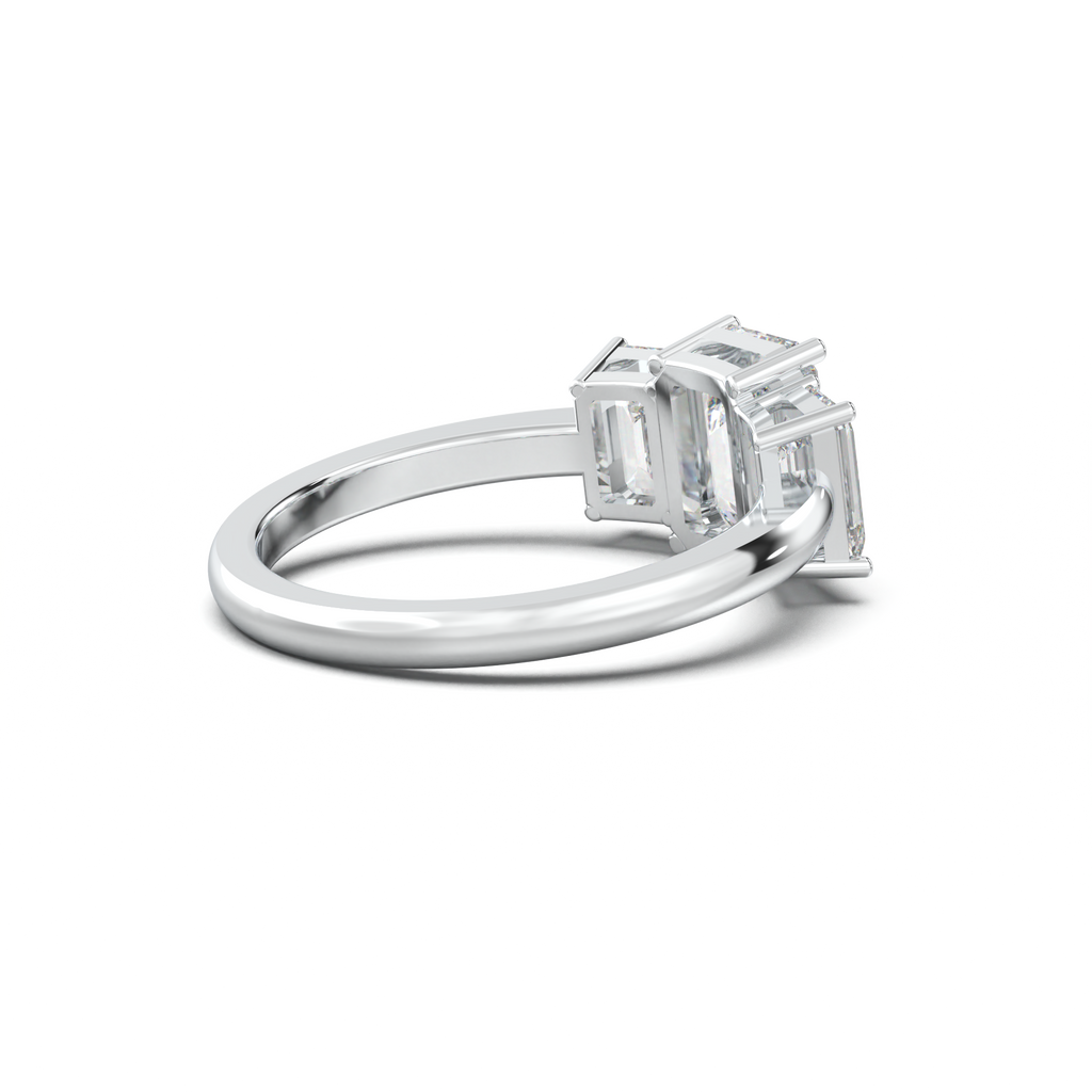 Emerald Three-Stone Engagement Ring