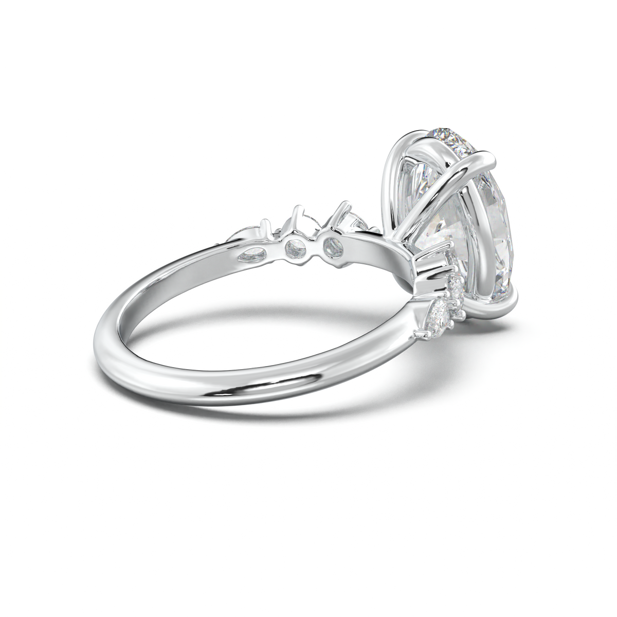 Oval Pear-Accent Engagement Ring