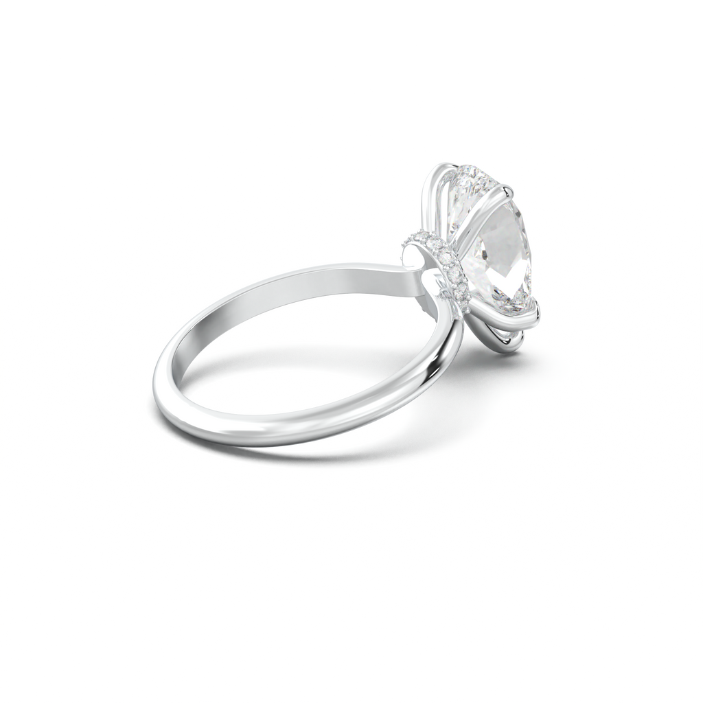 Pear Hidden Halo Engagement Ring