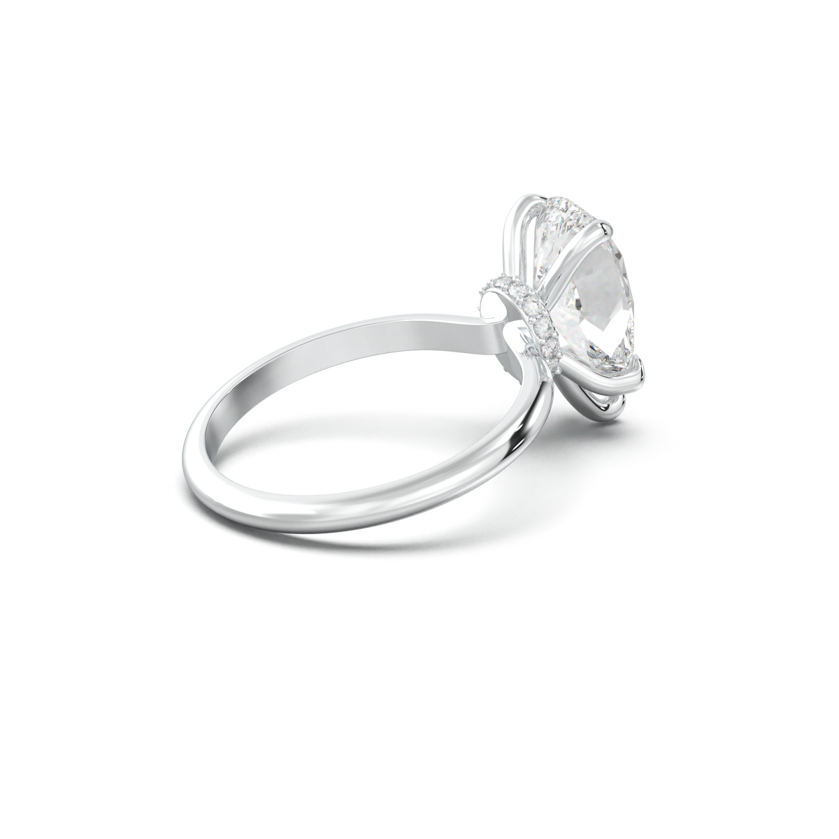 Pear Hidden Halo Engagement Ring