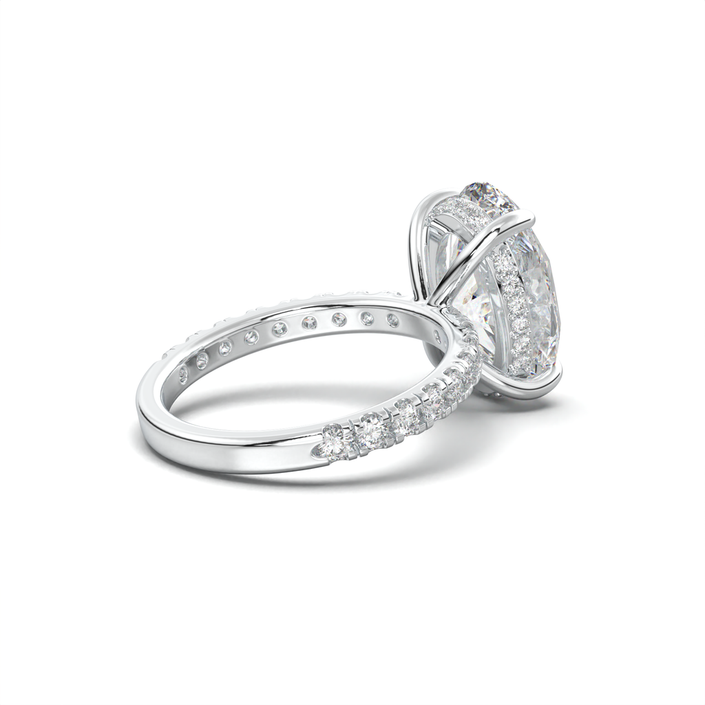 Oval Pavé Hidden Halo Engagement Ring