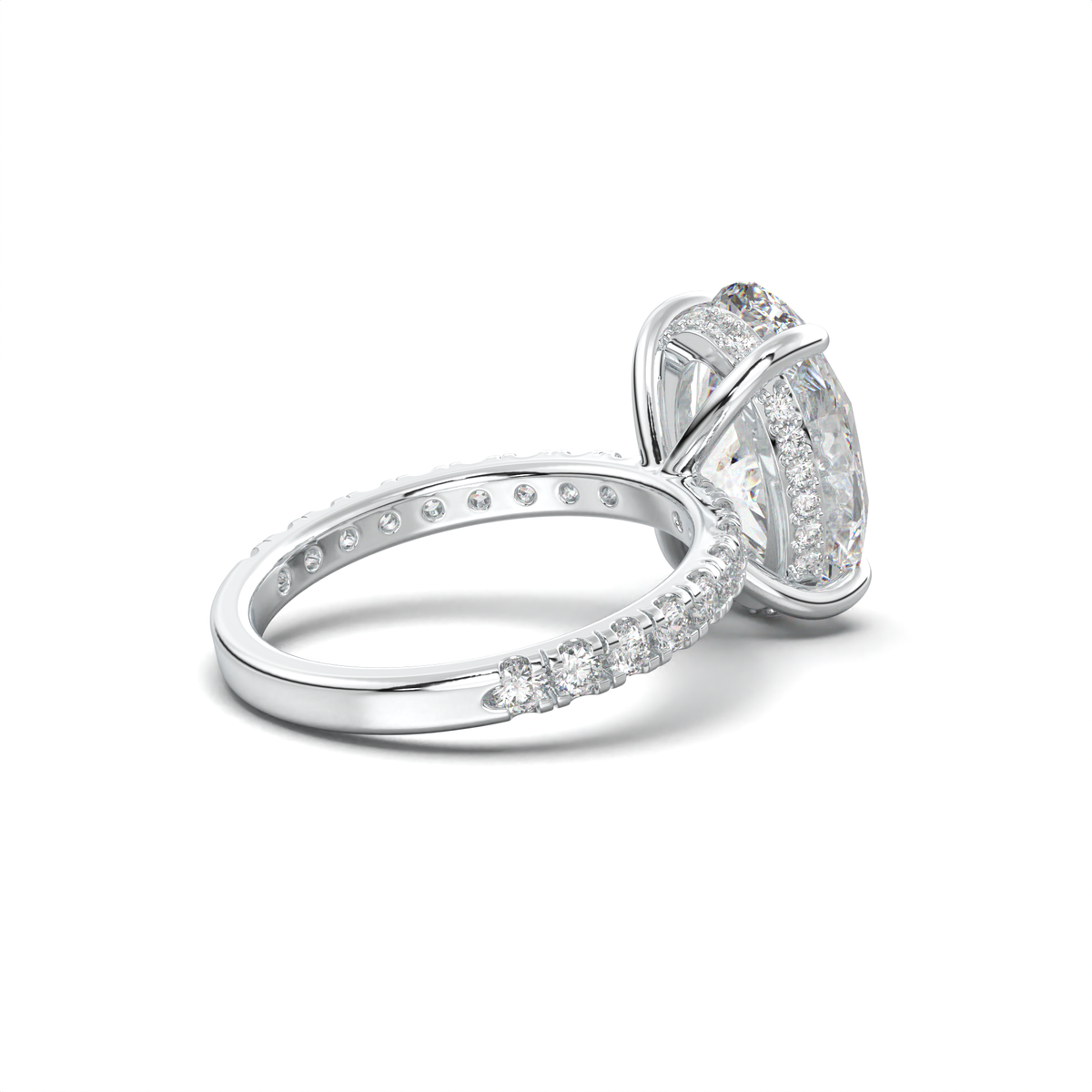 Oval Pavé Hidden Halo Engagement Ring