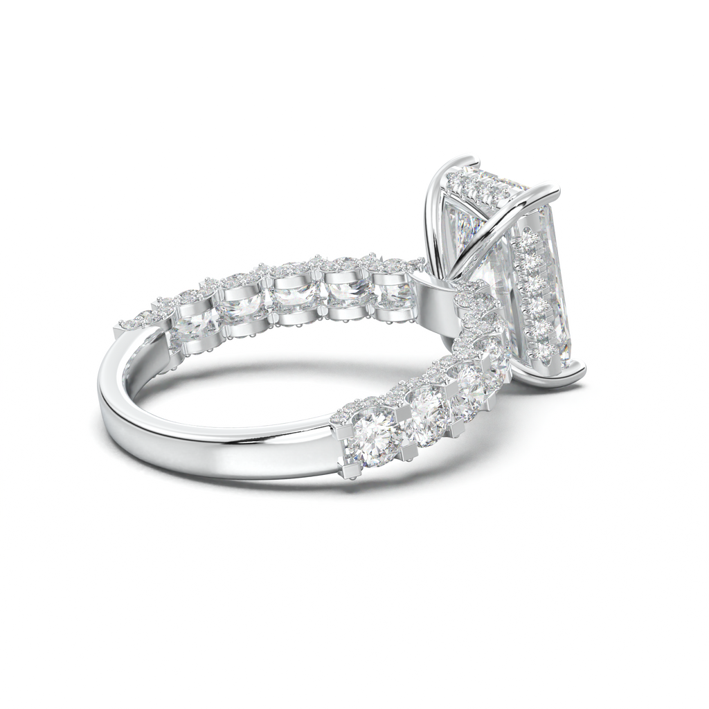 Radiant Diamond Band Engagement Ring